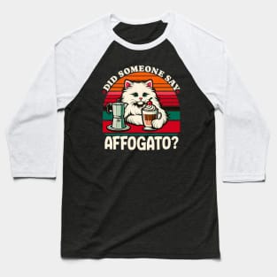 Affogato Coffee Cat Baseball T-Shirt